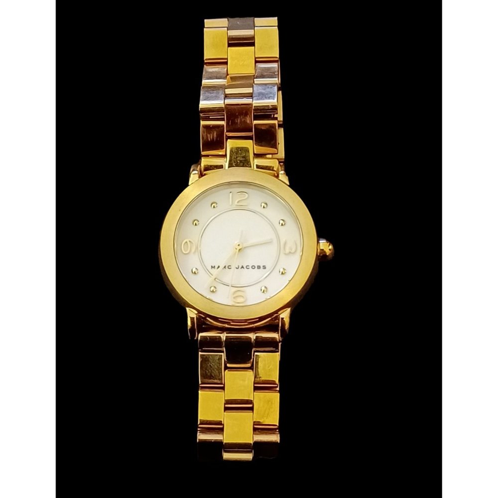 Marc Jacobs Riley Gold Tone Stainless Steel Working Wrist Watch